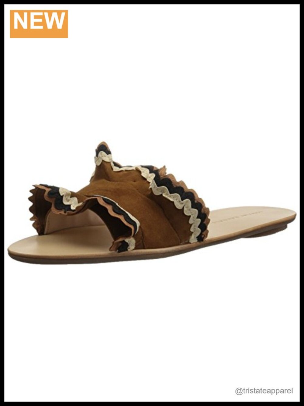 Loeffler Randall Birdie Canvas Ric-Rac Flat Slide Sandal Slingback